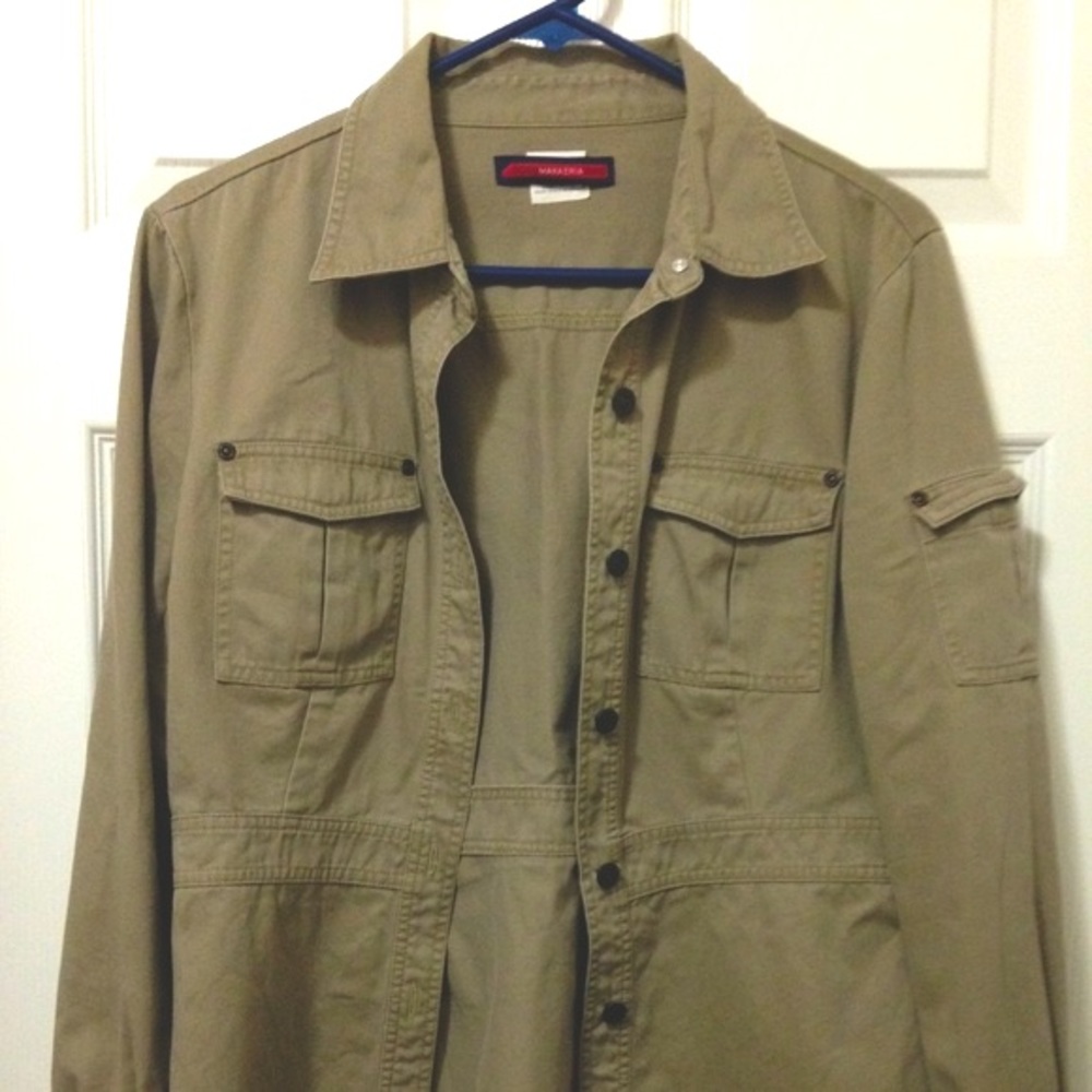 BCBG military style khaki jacket